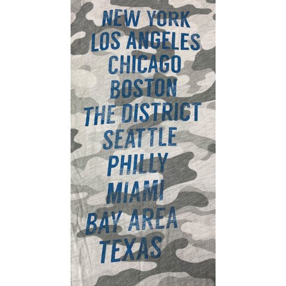 Womens Soulcycle Camouflage Muscle Tank Top Sz XS Grey Blue Graphic Print Camo - Picture 5 of 9